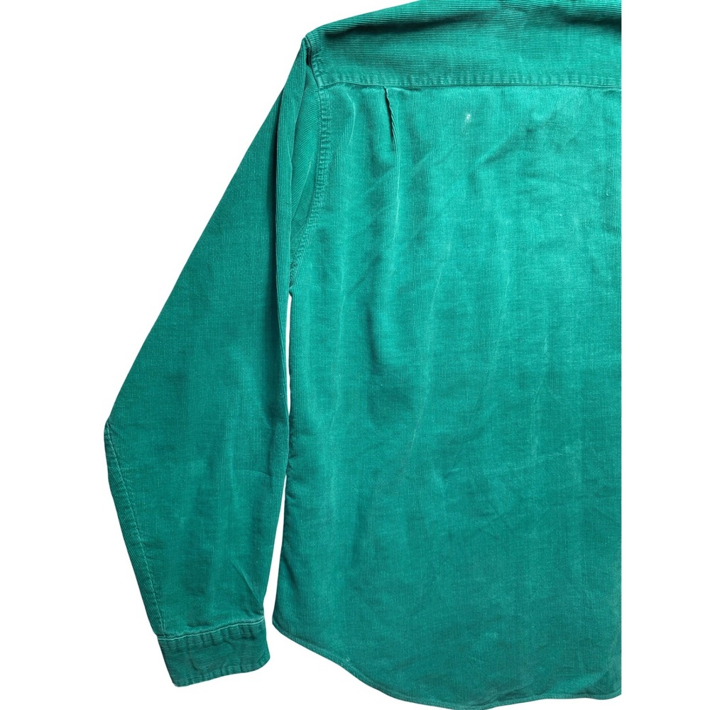 High Sierra Vintage Corduroy Shirt XL Green Teal Button Cotton Distressed Grunge - Picture 13 of 16